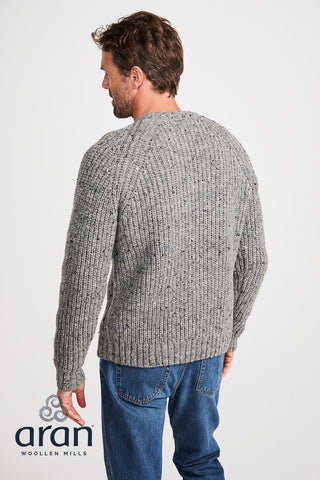 Donegal Herrenpullover 100% Wolle hellgrau