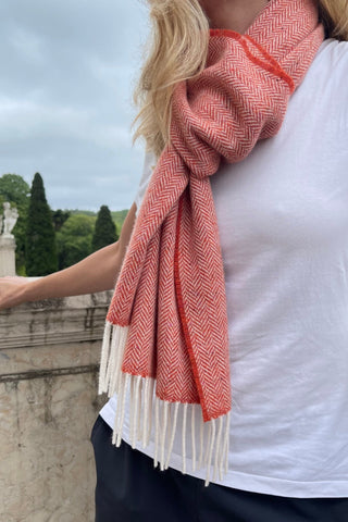 Donegalgarn, Cashmere & Seide Schal Fischgrätenmuster