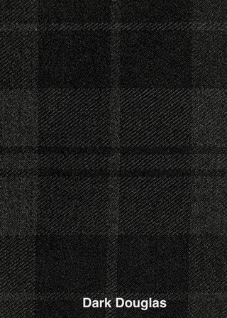 Zu sehen ist ein Stoffausschnitt im Tartan Dark Douglas (anthrazit, schwarz)