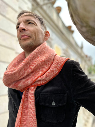 Donegalgarn, Cashmere & Seide Schal Fischgrätenmuster