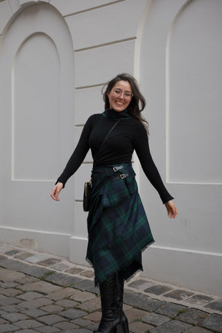 Damen Blackwatch Schottenrock Fancy Kilt - 100% Lammwolle made in Scotland