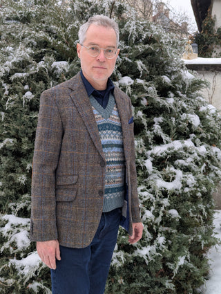 Ärmelloser Pullover (Pullunder) Fair Isle hellgrün