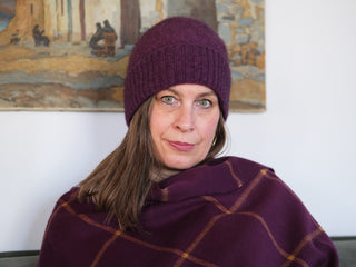 Kaschmir Tartan Stola Burgund Gold Cashmere