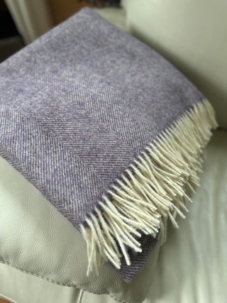Wolldecke Lavender Herringbone