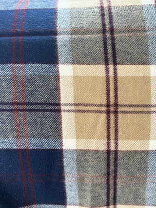 Luxuriöse Wolldecke Bannockbane Navy, feine Merinowolle