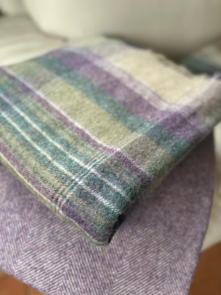 Wolldecke Lavender Herringbone