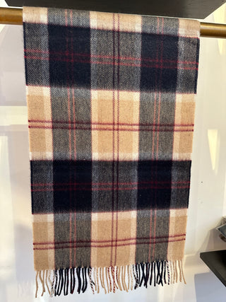 Kaschmir Tartan Schal Bannockbane Navy Brushed Cashmere