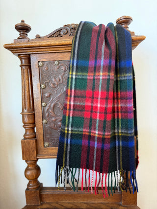 Kaschmir Tartan Schal Black Stewart Ripple finish Cashmere